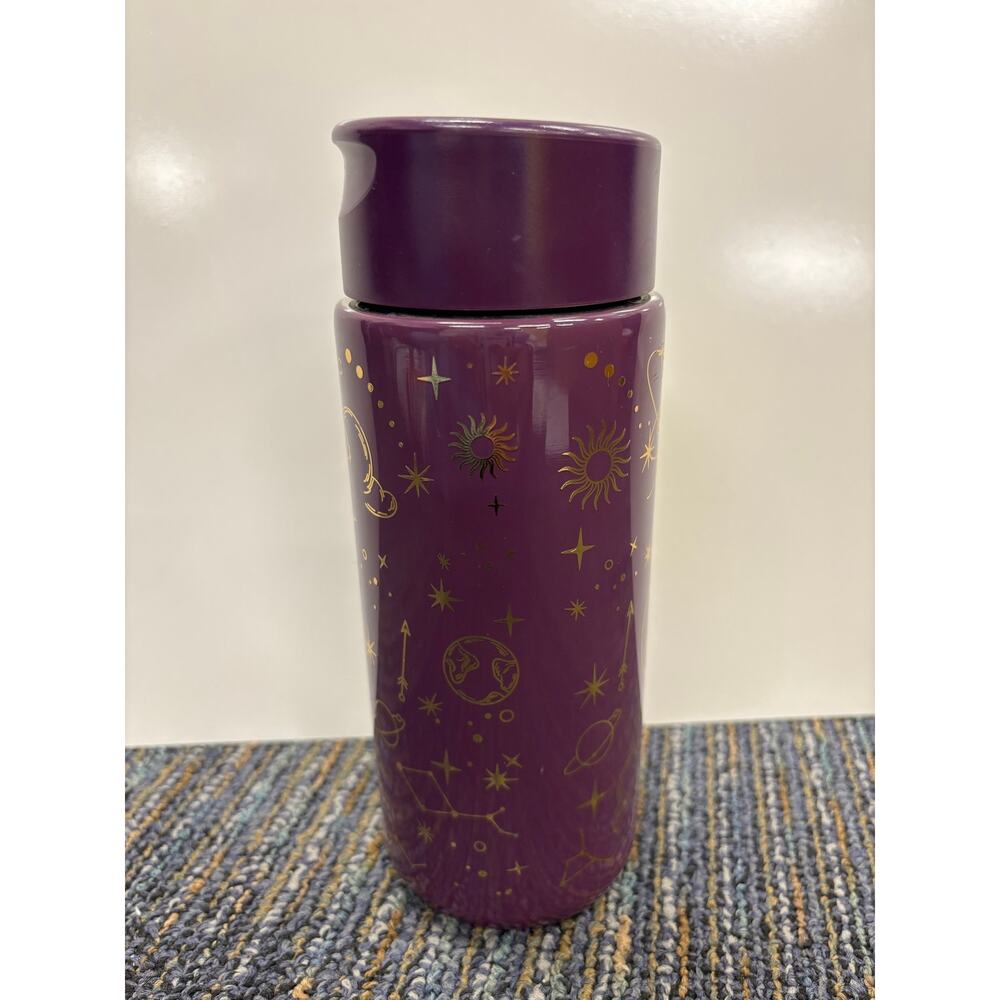 Thyme & Table Purple Celestial 22oz Travel Mug Lock Lid Astrological Coffee Hot